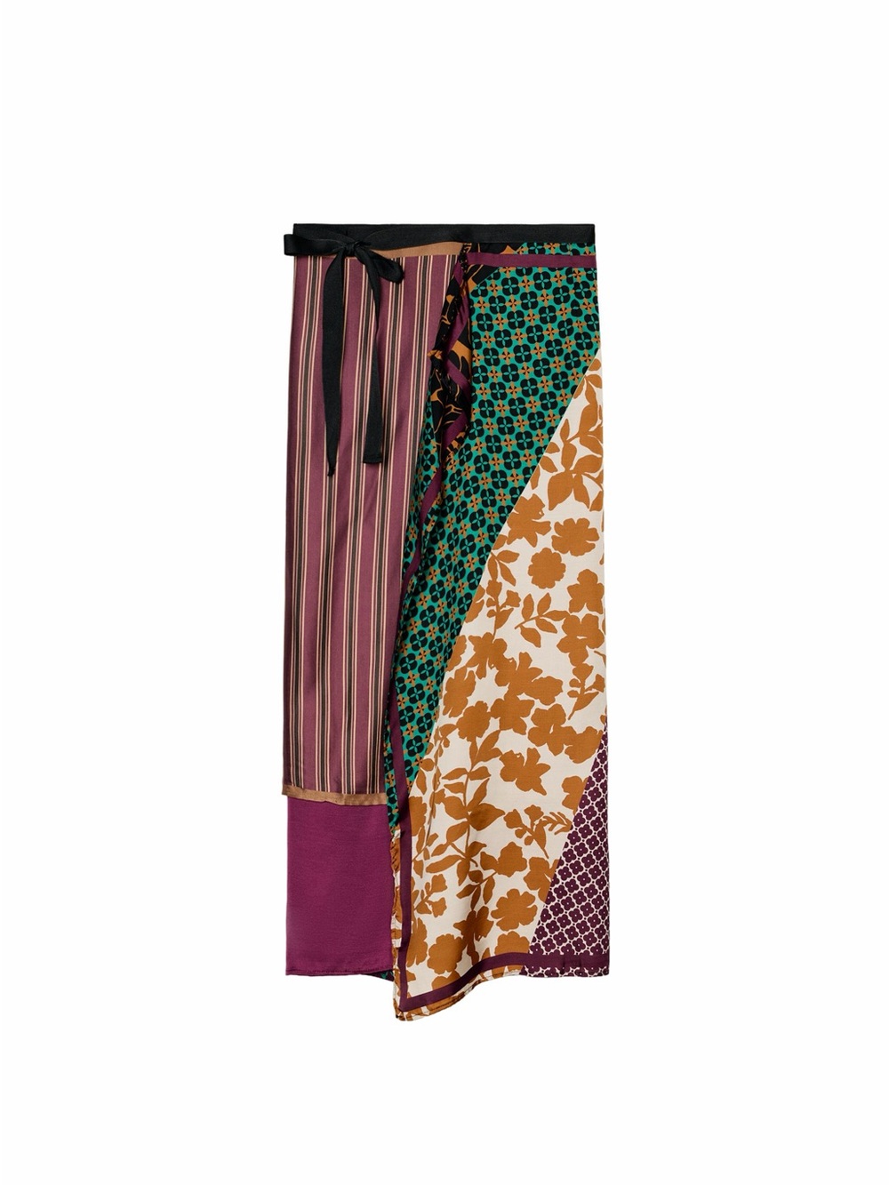 Zara Multicolor Floral Print Dress with Black Trim